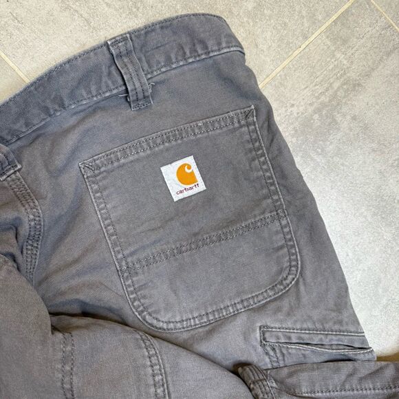 Carhartt Rugged Flex Rigby Canvas Pants Mens 36x30 Gray 102291 Workwear - Picture 10 of 10